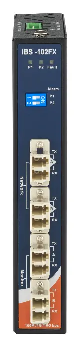 ORing IBS-102FX-MM-LC 2 Port Optik Bypass Switch, 4x LC Duplex konnektör Endüstriyel Yönetilemez Switch — görsel 2