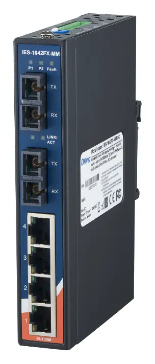 ORing IES-1042FX-MM-SC 4FE + 2 SC Multi-mode Endüstriyel Yönetilemez Switch — görsel 3