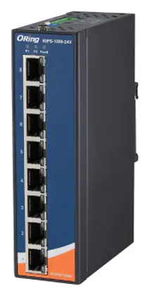 ORing IGPS-1080-24V 8GE PoE Ethernet Switch, IEEE 802.3af/at, 24VDC Endüstriyel Yönetilemez PoE Switch