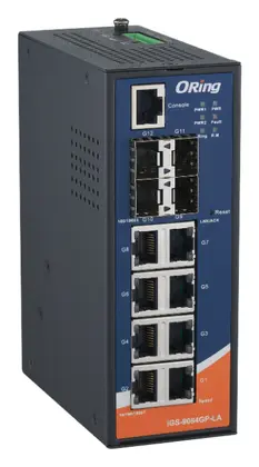 ORing IGS-9084GP-LA 8GE + 4G SFP Cyber-hardened L2 Endüstriyel Yönetilebilir Switch