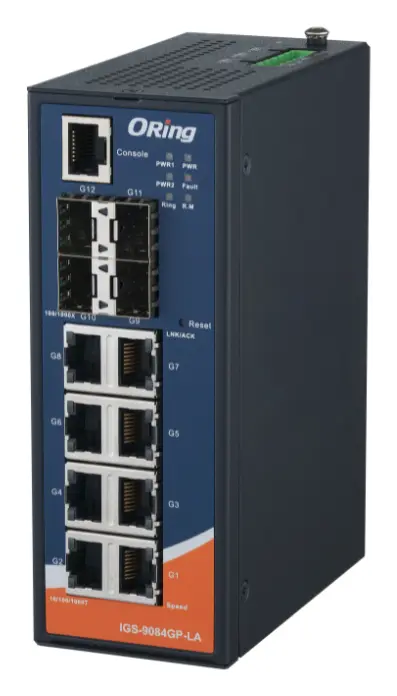 ORing IGS-9084GP-LA 8GE + 4G SFP Cyber-hardened L2 Endüstriyel Yönetilebilir Switch — görsel 3