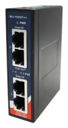 ORing INJ-102GT++ 2 Port Gigabit Yüksek Güçlü PoE++ Enjektör, IEEE 802.3af/at Endüstriyel PoE Enjektör