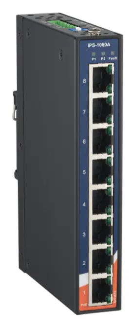 ORing IPS-1080A 8FE PoE Ethernet Switch, IEEE 802.3af/at Endüstriyel Yönetilemez PoE Switch