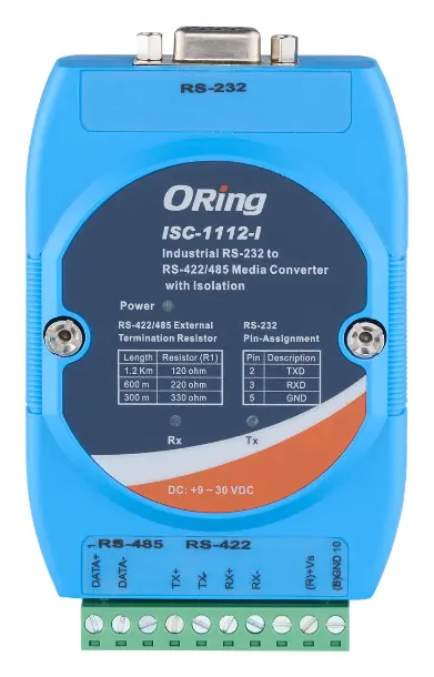 ORing ISC-1112-I RS232 to RS422/485 Endüstriyel Medya Dönüştürücü — görsel 2