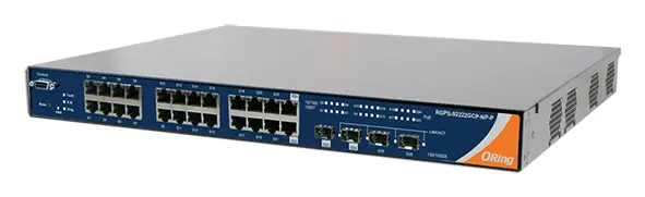 ORing RGPS-92222GCP-NP-P 22GE PoE + 2G Combo PoE + 2G SFP Cyber-hardened L2 Ethernet Switch, IEEE 802.3af/at Endüstriyel Yönetilebilir PoE Switch
