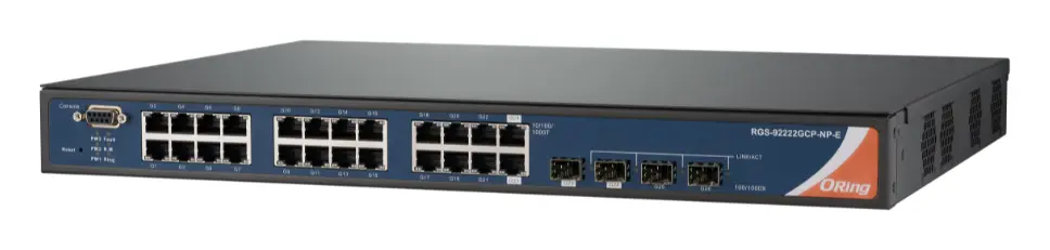 ORing RGS-92222GCP-NP-E 22GE + 2G Combo + 2G SFP Cyber-hardened L2 Ethernet Switch, AC ve Dual DC Endüstriyel Yönetilebilir Switch — görsel 3