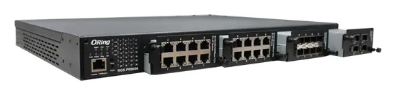 ORing RGS-PR9000-LV IEC 61850-3 Modular L3 Yönetilebilir Substation Ethernet Switch, 4 Slots, Dual 24/48VDC IEC 61850-3 Trafo Merkezi Switch