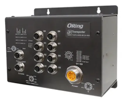 ORing TGPS-9080-M12A-MV EN50155 8 Port Yönetilebilir Gigabit PoE Ethernet switch ve 8x10/100/1000Base-T(X) P.S.E. EN50155 Demiryolu PoE Switch