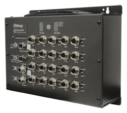 ORing TGPS-9164GT-M12X-BP2-24V EN50155 Yönetilebilir PoE Switch ve 16GE PoE ve 4GE Bypass, M12 konnektör, IEEE 802.3af/at EN50155 Demiryolu PoE Switch