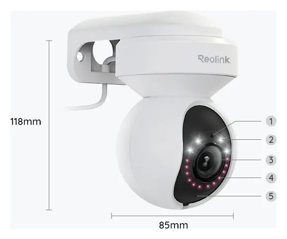 Reolink E1 Outdoor 5MP Wi-Fi PTZ Kamera — görsel 5