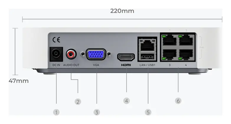 Reolink RLN4E 6 Kanal PoE NVR Kayıt Cihazı — görsel 3