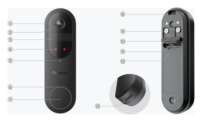 Reolink Video Doorbell (2nd Gen) 2K Görüntülü Kapı Zili — görsel 3
