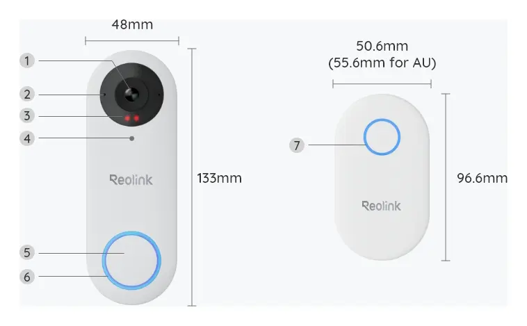 Reolink Video Doorbell WiFi 2K 5MP Görüntülü Kapı Zili — görsel 3