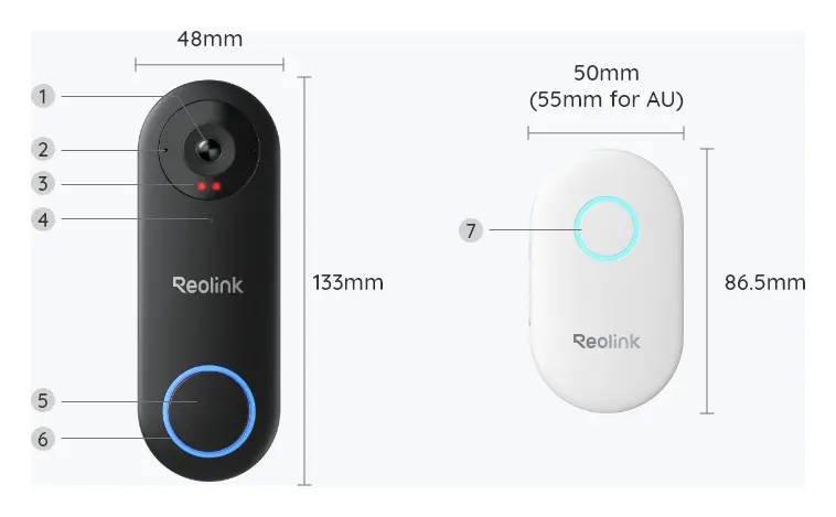 Reolink Video Doorbell WiFi 2K 5MP Görüntülü Kapı Zili — görsel 4
