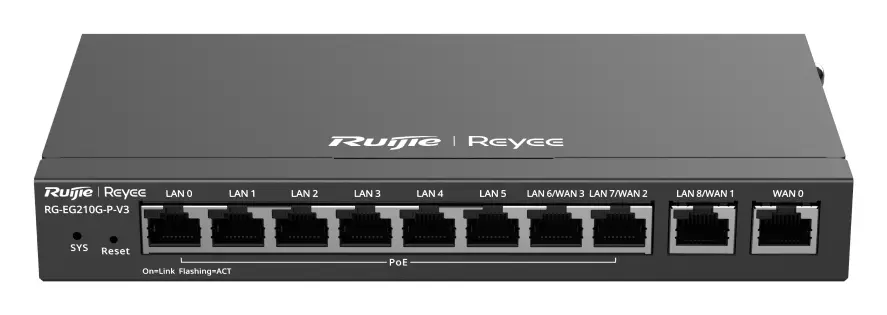 Reyee RG-EG210G-P-V3 10 Port Gigabit PoE+ Bulut Yönetimli Router