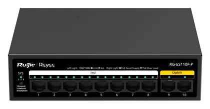 Reyee RG-ES110F-P 10 Port Fast Ethernet PoE Yönetilemez Switch