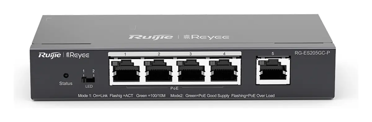 Reyee RG-ES205GC-P 5 Port Gigabit PoE+ Akıllı Yönetilebilir Switch