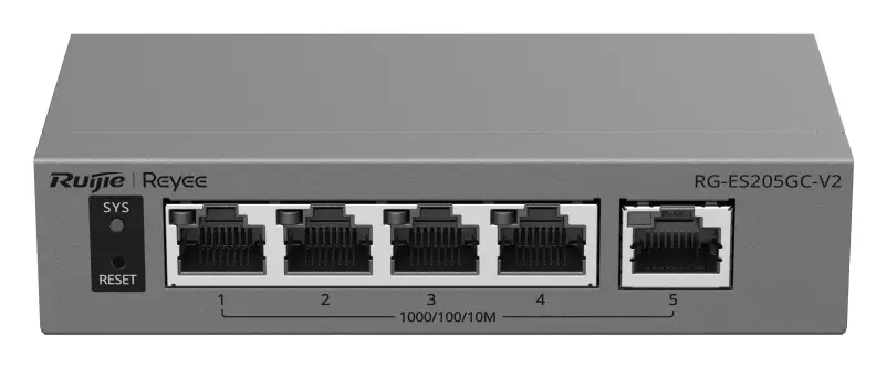 Reyee RG-ES205GC-V2 5 Port Gigabit Akıllı Yönetilebilir Switch — görsel 2