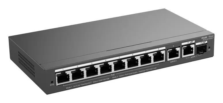 Reyee RG-ES210GS-P 10 Port Gigabit PoE+ Akıllı Yönetilebilir Switch — görsel 4