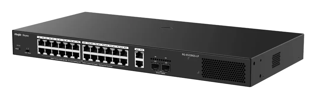 Reyee RG-ES228GS-LP 26 Port Gigabit PoE+ 2×SFP Akıllı Yönetilebilir Switch — görsel 3