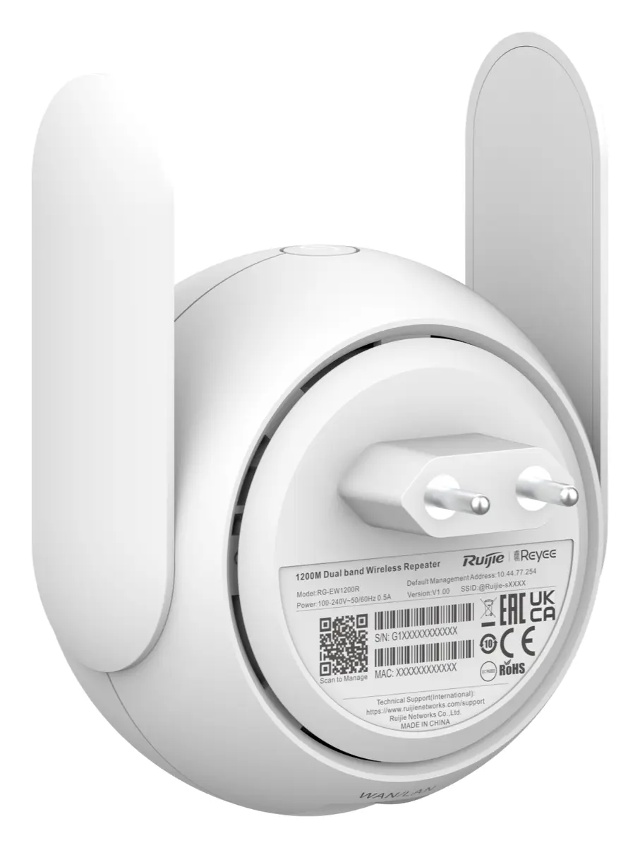 Reyee RG-EW1200R Wi-Fi 5 1200 Mbps Çift Bant Wi-Fi Menzil Genişletici — görsel 4