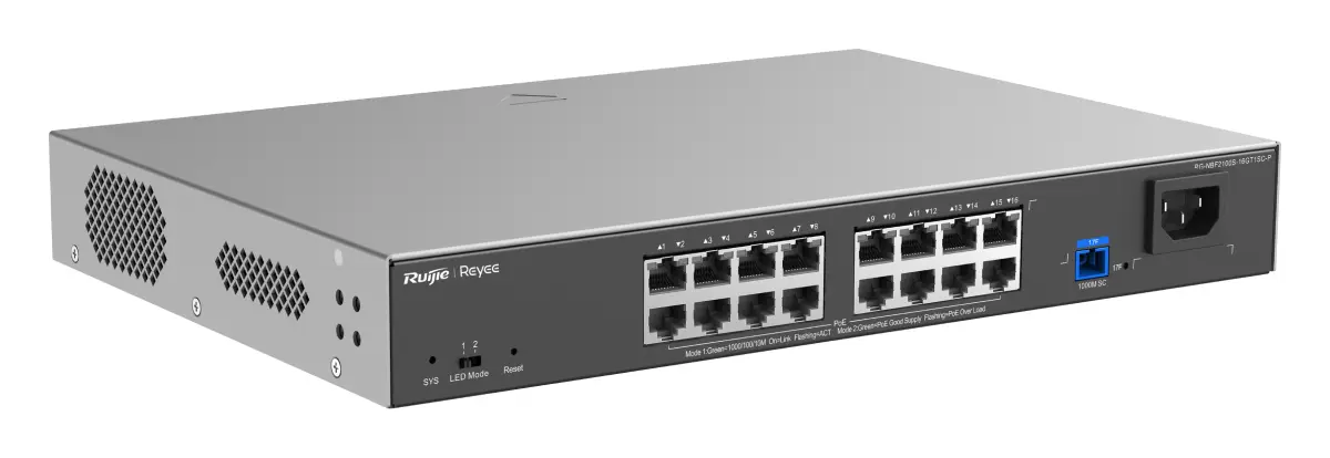 Reyee RG-NBF2100S-16GT1SC-P 16 Port Gigabit PoE+ 1×Optik Yönetilebilir Switch — görsel 5