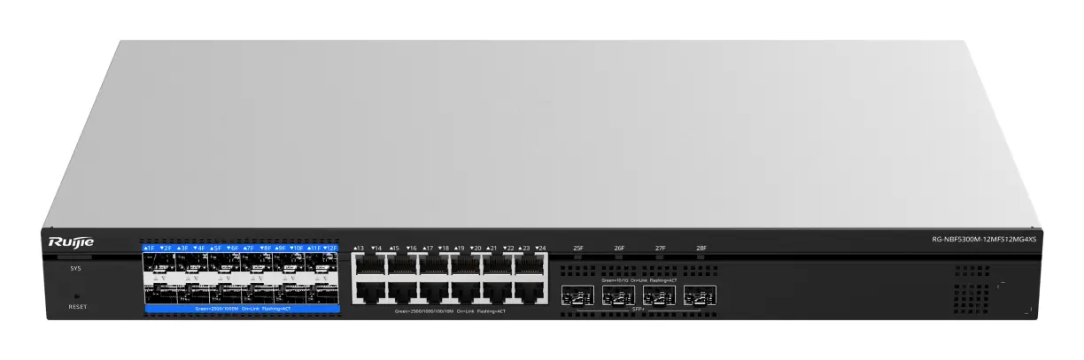 Reyee RG-NBF5300M-12MFS12MG4XS 12 Port PON 12×2.5G 4×10G SFP+ L3 Omurga Switch