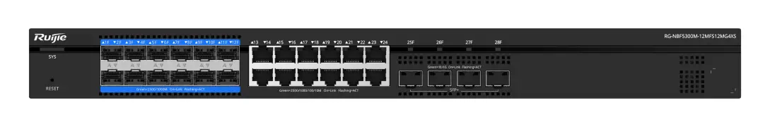 Reyee RG-NBF5300M-12MFS12MG4XS 12 Port PON 12×2.5G 4×10G SFP+ L3 Omurga Switch — görsel 4