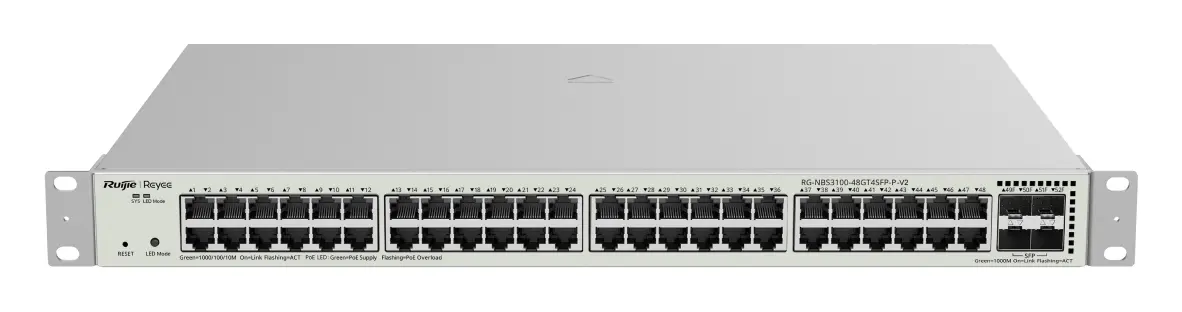 Reyee RG-NBS3100-48GT4SFP-P-V2 48 Port Gigabit PoE+ 4×SFP Yönetilebilir Switch