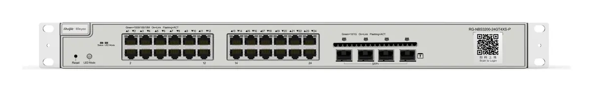 Reyee RG-NBS3200-24GT4XS-P 24 Port Gigabit PoE+ 4×10G SFP+ L2+ Yönetilebilir Switch