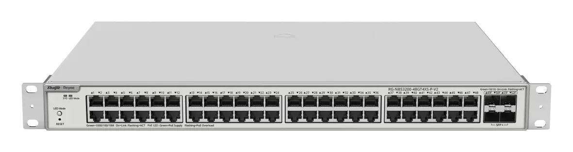 Reyee RG-NBS3200-48GT4XS-P-V2 48 Port Gigabit PoE+ 4×10G SFP+ L2+ Yönetilebilir Switch