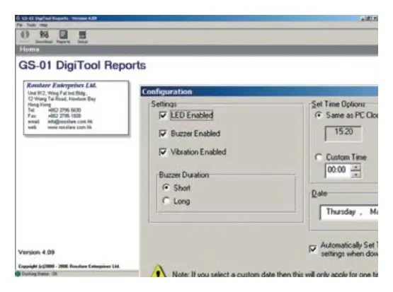 Rosslare GS-01 DigiTool Reports Lite Software for PC Bekçi Tur Yazılımı