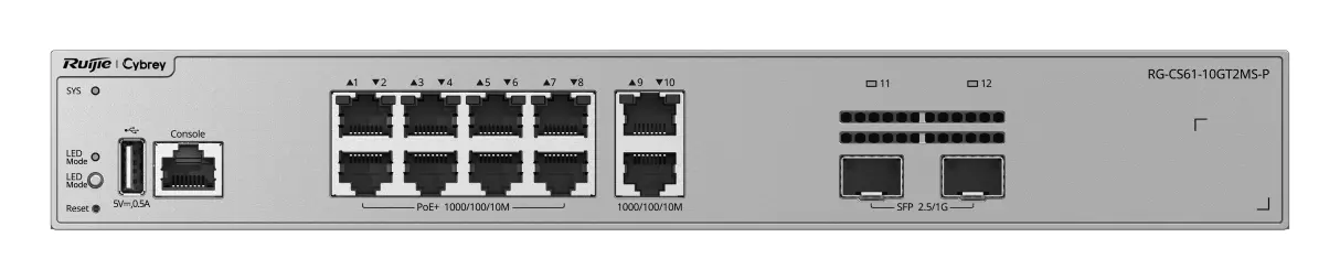 Ruijie RG-CS61-10GT2MS-P 10 Port Gigabit PoE+ 2×2.5G SFP L3 Yönetilebilir Switch — görsel 4