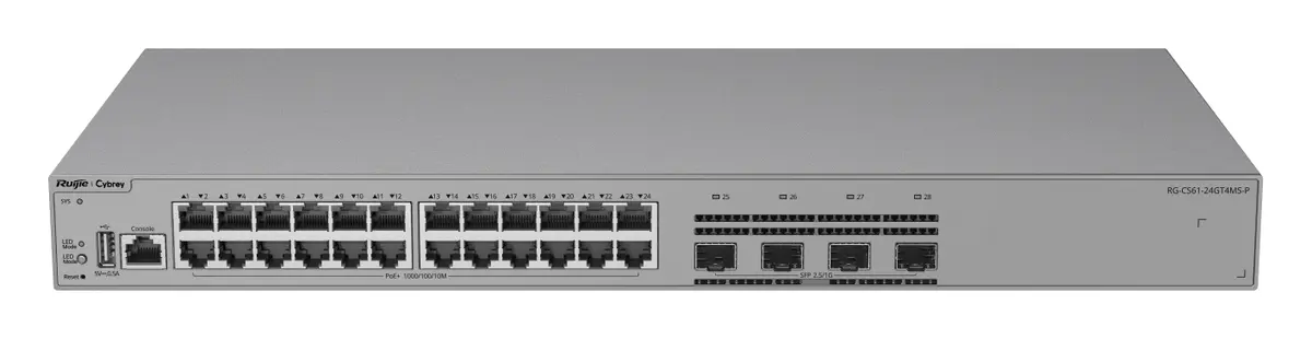 Ruijie RG-CS61-24GT4MS-P 24 Port Gigabit PoE+ 4×2.5G SFP L3 Yönetilebilir Switch — görsel 2