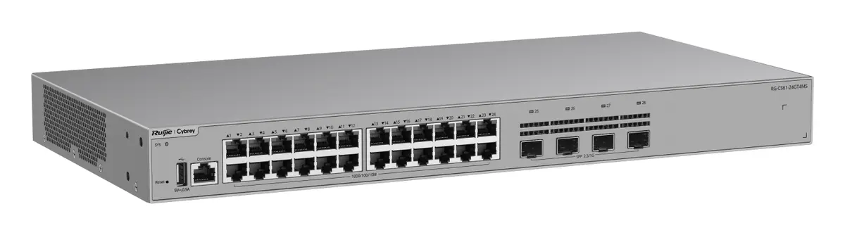 Ruijie RG-CS61-24GT4MS 24 Port Gigabit 4×2.5G SFP L3 Yönetilebilir Switch — görsel 3