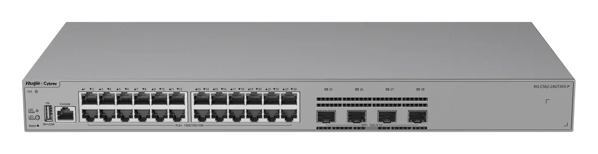 Ruijie RG-CS62-24GT4XS-P 24 Port Gigabit PoE+ 4×10G SFP+ L3 Yönetilebilir Switch