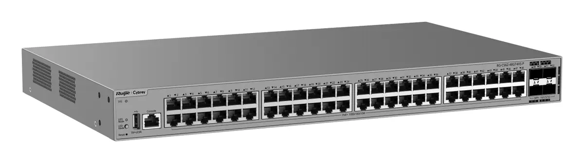 Ruijie RG-CS62-48GT4XS-P 48 Port Gigabit PoE+ 4×10G SFP+ L3 Yönetilebilir Switch — görsel 3
