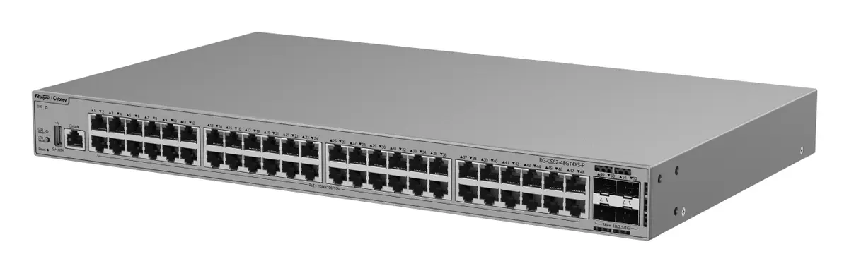 Ruijie RG-CS62-48GT4XS-P 48 Port Gigabit PoE+ 4×10G SFP+ L3 Yönetilebilir Switch — görsel 4