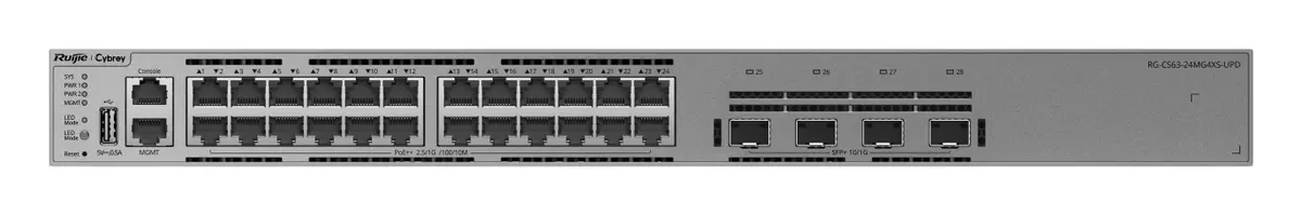 Ruijie RG-CS63-24MG4XS-UPD 24 Port 2.5G Multi-Gigabit PoE++ 4×10G SFP+ L3 Yönetilebilir Switch — görsel 2