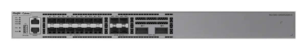 Ruijie RG-CS65-12XS4VS2QXS-D 12 Port 10G SFP+ 4×25G SFP28 2×40G QSFP+ L3 Yönetilebilir Switch