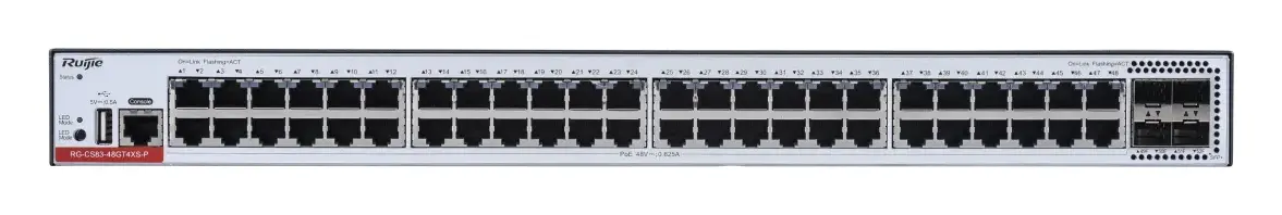 Ruijie RG-CS83-48GT4XS-P 48 Port Gigabit PoE+ 4×10G SFP+ L3 Yönetilebilir Switch — görsel 6