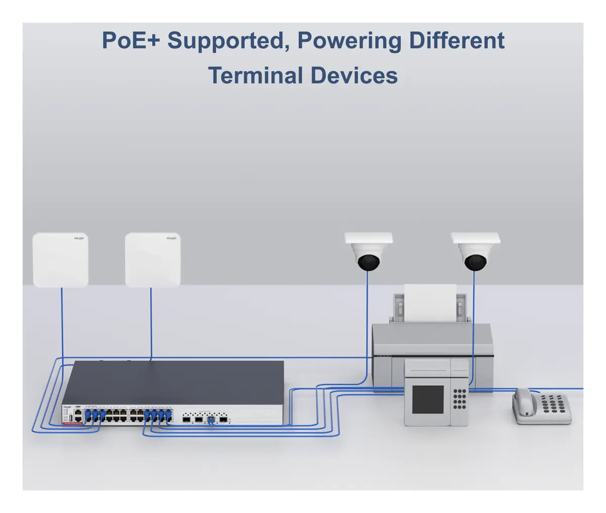Ruijie RG-CS83-48GT4XS-PD 48 Port Gigabit PoE+ 4×10G SFP+ L3 Yönetilebilir Switch — görsel 2