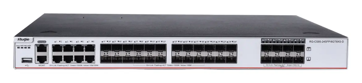 Ruijie RG-CS85-24SFP/8GT8XS-D 24 Port Gigabit SFP 8×10G SFP+ L3 Yönetilebilir Switch