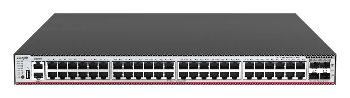 Ruijie RG-CS85-48GT4XS-HPD 48 Port Gigabit PoE+ 4×10G SFP+ L3 Yönetilebilir Switch