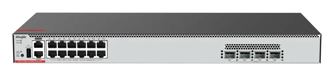 Ruijie RG-CS86-12XMG4VS-UP 12 Port 10G PoE++ 4×25G SFP28 Yönetilebilir Switch