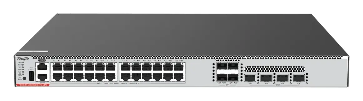 Ruijie RG-CS86-24XMG4XS4VS-UPD 24 Port 10G PoE++ 4×10G SFP+ 4×25G SFP28 Yönetilebilir Switch