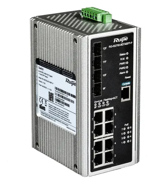 Ruijie RG-IS2700-8GT4SFP-P 8 Port Endüstriyel PoE Switch