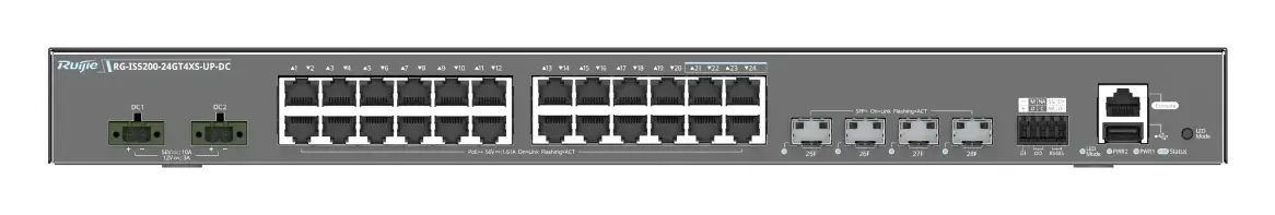Ruijie RG-IS5200-24GT4XS-UP-DC 24 Port Gigabit PoE++ 4×10G SFP+ Endüstriyel Switch — görsel 2