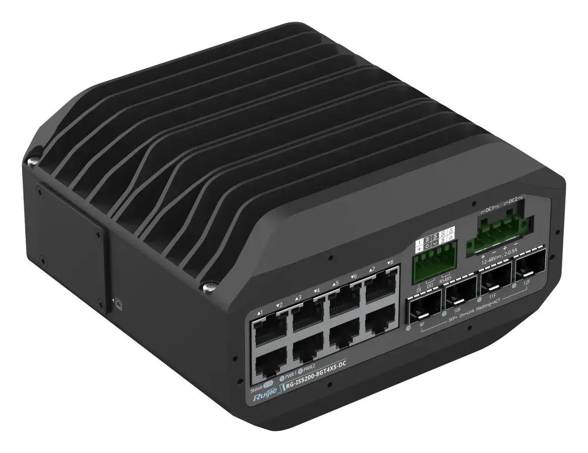 Ruijie RG-IS5200-8GT4XS-DC 8 Port Gigabit 4×10G SFP+ Endüstriyel Switch — görsel 4