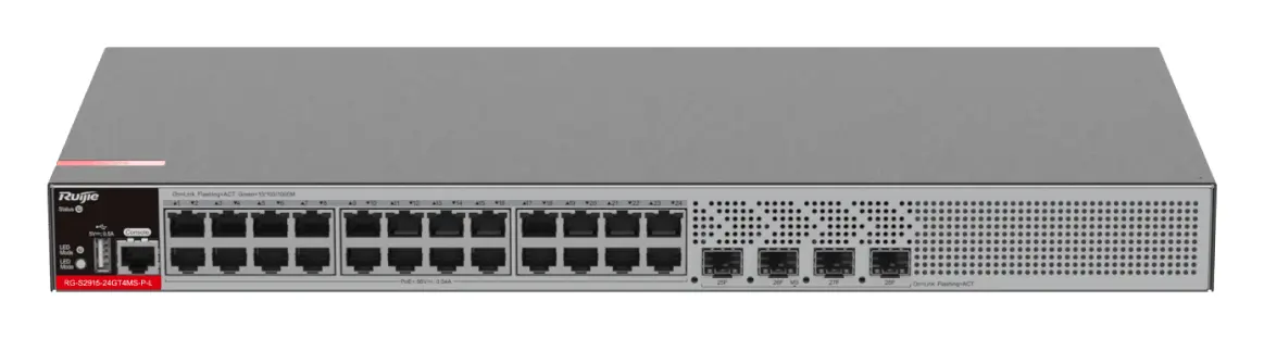 Ruijie RG-S2915-24GT4MS-P-L 24 Port Gigabit PoE+ 4×2.5G SFP L2+ Yönetilebilir Switch